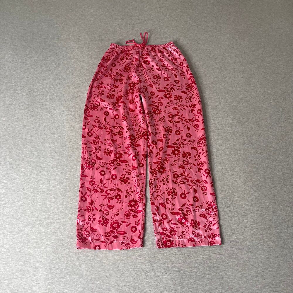 Natori Cruz Women’s Pink & Red Floral Print Satin PJ Pants - Picture 2 of 11